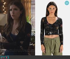 Wornontv Darby S Black Floral Cropped Cardigan On Love Life Anna Kendrick Clothes And Wardrobe From Tv