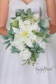 Simple White Wedding Flower Brides Bouquet With Orchids Calla Lilies Peonies Hydrangea Eucalyptus L Lily Bouquet Wedding Lily Bouquet White Orchid Bouquet