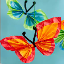 I hope you guys enjoy this diy butterfly mobile tutorial. Tissue Paper Butterfly Mobile Craft Make And Takes