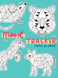 Zodiac Mood Tracker 2019 Printable Cissy S Art Cafe Mood Tracker Geometric Animals Planner Bullet Journal