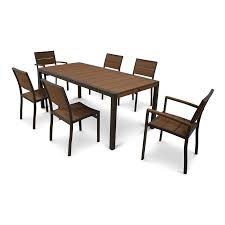 Beautiful outdoor furniture & more stop by and browse our showroom to see visit our showroon the best outdoor furniture available. Trex Outdoor Furniture Surf City 7 Piece Textured Bronze Tree House Plastic Dining Patio Dining Set In The Patio Dining Sets Department At Lowes Com