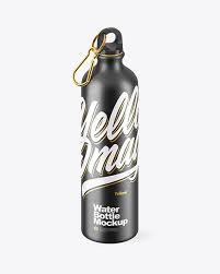 Download Matte Aluminum Sport Water Bottle With Carabiner Mockup In Bottle Mockups On Yellow Images Object Mockups