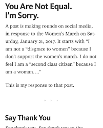 Dina Leygerman Wrote The Perfect Response To Those Who Are Bashing The Womensmarch And Modern Day Feminism I Couldn T Have Said This Any Better Myself Link I
