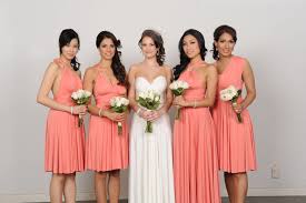 Henkaa Convertible Bridesmaid Dresses And Long Gown In Peach Pink Coral And Pure Ivory Coral Bridesmaid Dresses Convertible Bridesmaid Dress Bridesmaid