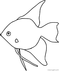 Angelfish 3 coloring page | free printable coloring pages. Very Easy Angelfish Coloring Page Coloringall