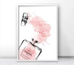 Coco Chanel Watercolor Art Coco Chanel Print Chanel Perfume Print Blush Pink Art Chanel Printable Chanel Pink Chanel Home Decor Coco Chanel Chanel Murale