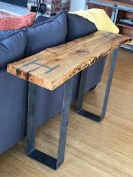 Live Edge Birch Epoxy Birch Console Table With H Beam Detail And Steel Legs Live Edge Console Table Custom Console Table Diy Console Table