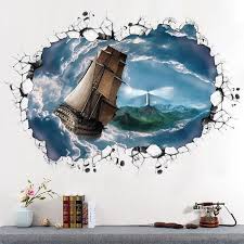 Wandtattoo Segeln 3d Kunst Hintergrund Wandaufkleber Wohnzimmer Schlafzimmer Aufkleber Fur Wande 3d Wandkunst Wandtattoos
