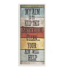 Stupell Home Decor My Aim Clean Bathroom Framed Wall Art Wall Signs Cleaning Walls Bathroom Wall Art