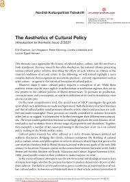 Learn how to convert a pdf into another document format. The Aesthetics Of Cultural Policy Introduction To Thematic Issue 2 2021 The Nordic Journal Of Cultural Policy Vol 24 No 2