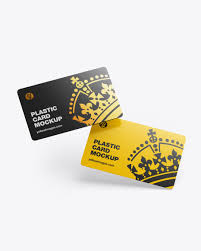 Plastic Cards Mockup In Stationery Mockups On Yellow Images Object Mockups