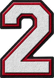 2 inch letters are available in . Presentation Alphabets White Cardinal Red Varsity Numeral 2