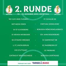 Teil der ziehung sind die 36 teams der vergangenen saison aus der 1. Bayern Germany On Twitter Dfb Pokal Second Round Full Draw Games Will Take Place On 22 And 23 December