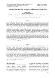 Sebagai mata uang komoditi, nzd memiliki korelasi positif terhadap indeks harga komoditi utama dunia. Pdf Pengaruh Harga Komoditi Pangan Terhadap Inflasi Di Kota Medan