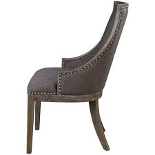 Bouck 30 wide tufted velvet wingback chair. Uttermost Aidrian Charcoal Gray Accent Chair 23305