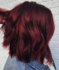Dark Red Balayage Hair Short Red Hair Color Ideas Darkshorthair Short Red Hair Wine Hair Dark Red Hair Color