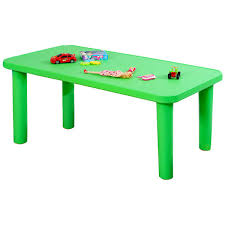 Costway Kids Portable Plastic Table Learn And Play Activity School Home Furniture Green Walmart Com In 2020 Kids Play Table Kids Table And Chairs Plastic Tables