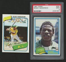 Maybe you would like to learn more about one of these? Lot Of 2 Rickey Henderson Baseball Cards With 1980 Topps 482 Rc 1981 Topps 261 Psa 9 Pristine Auction