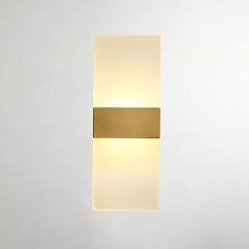 Acrylic Flat Solid Brass Sconce Wall Lights Bathroom Lights Vanity Lighting Mid Century Sconce Heparts