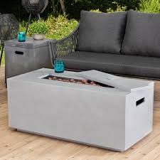 Sunjoy Pablo Modern 42 In Rectangular Concrete Propane Powered Firepit Table A302003700 The Home Depot In 2020 Fire Pit Table Fire Pit Rectangular