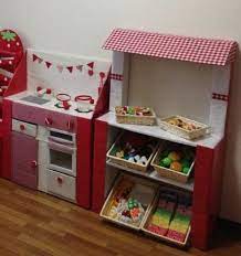 あかねさんの作品 牛乳パックでままごと収納棚 セルフリフォーム com インテリア 収納 ダンボールキッチン ままごと