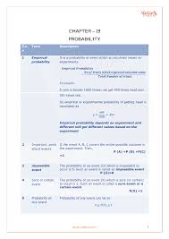Cbse Class 10 Maths Chapter 15 Probability Formula Online Math Math Probability
