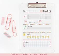 printable nanny log 1 year and older babysitter chart