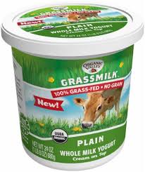 One half gallon carton of organic valley grassmilk organic fat free milk; Organic Valley Grass Fed Plain Whole Milk Yogurt 24 Oz Ralphs