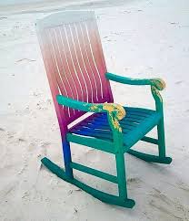 This Is Amazing And Possible For You Guys Colorful Ombre Rocking Chair For A Beachy Life Rocking Chair Painted Rocking Chairs Colorful Rocking Chair