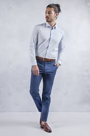 Mavi Gomlek Lacivert Kumas Pantolon Kombini Koyu Mavi Kumas Pantolon Ile Mavi Slim Fit Gomlege En Cok Kahverengi Kemer Ve Kah Mavi Gomlek Is Modasi Pantolon