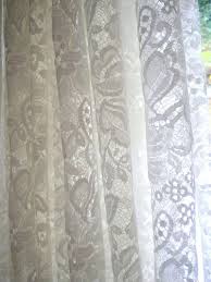 Spitze Alte Spitzen Gardine Hochwertiger Schal Getontes Weiss Vintage Home Decor Curtains Decor