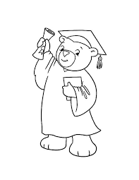 Graduation Graduation Bear Show His Diploma Coloring Pages Patron