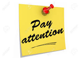 A Note Pinned To A White Background With The Text Pay Attention Stock Photo Picture And Royalty Free Image Image 20054534