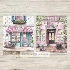 Set Of 2 Watercolor Giclee Prints French Bakery Paris Cafe Etsy In 2021 Watercolor Art Prints Watercolor Art Fine Art Giclee Prints