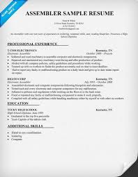 assembler resume sample