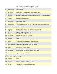 The Giver Vocabulary For Esl Students Vocabulary Vocabulary Words Student