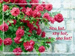 Sto Lat Floral Wreath Birthday Celebration Happy Birthday