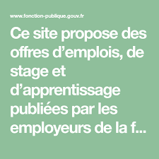 Ce Site Propose Des Offres D Emplois De Stage Et D Apprentissage Publiees Par Les Employeurs De La Foncti Fonction Publique Promotion De La Sante Offre Emploi