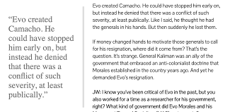 He bought a new watch yesterday. Max Blumenthal On Twitter In The Days After Last Year S Coup Intercepted Played Host To Familiar Academic Criticism Of Evo And Deployed The Extractivism Critique Favored By Western Backed Ngos Like Rios De