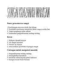 Kesannya ialah manusia akan dijangkiti pelbagai penyakit. Punca Pencemaran Sungai