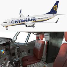 Boeing 737 800 With Interior Ryanair 3d Model Ad Boeing Model Ryanair Interior Boeing Boeing 737 3d Model