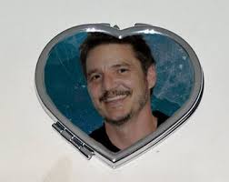 Pedro Pascal Make-up Mirror Compact Photo Fan Art Gift