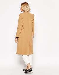 Helene berman black white print long line coat. Helene Berman Camel Edge To Edge Longline Coat In Natural Lyst