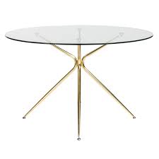 We Re Obsessed With The Sleek Modern Look Of This Glass Top Dining Table Pair With Velvet Chairs For A Lux Glass Dinning Table Dining Table Dining Table Gold