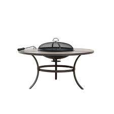 Hampton Bay 42 In Brown Round Steel Wood Burning Outdoor Patio Fire Pit Table A208001401 The Home Depot In 2020 Fire Pit Table Fire Pit Kit Patio Fire Pit