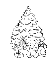 Dog colouring pages to print. Christmas Dog Coloring Pages