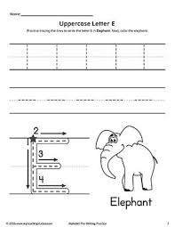Uppercase Letter E Pre Writing Practice Worksheet Pre Writing Practice Letter Worksheets For Preschool Alphabet Writing Practice