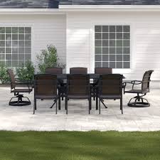 Feet with height adjusters for uneven surfaces that won't mar your patio or deck. Harland Rectangular 8 Person 84 Long Dining Set Patio Dining Set Outdoor Furniture Sets Patio