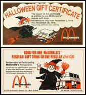 Mcdonald S Halloween Gift Certificate 1976 My Childhood Memories Childhood Memories Childhood