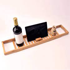 Enjoy your favorite book and a glass of wine as you relax with this bamboo bathtub caddy! Reading Rack Adjustable Bamboo Bathtub Tray Caddy With Wine Glass Holder Bath Caddies Storage Home Garden Worldenergy Ae